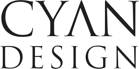 Cyan Design Logo in Serif Font